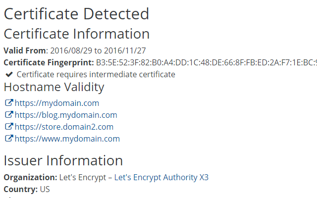 1-click Let's Encrypt certificates